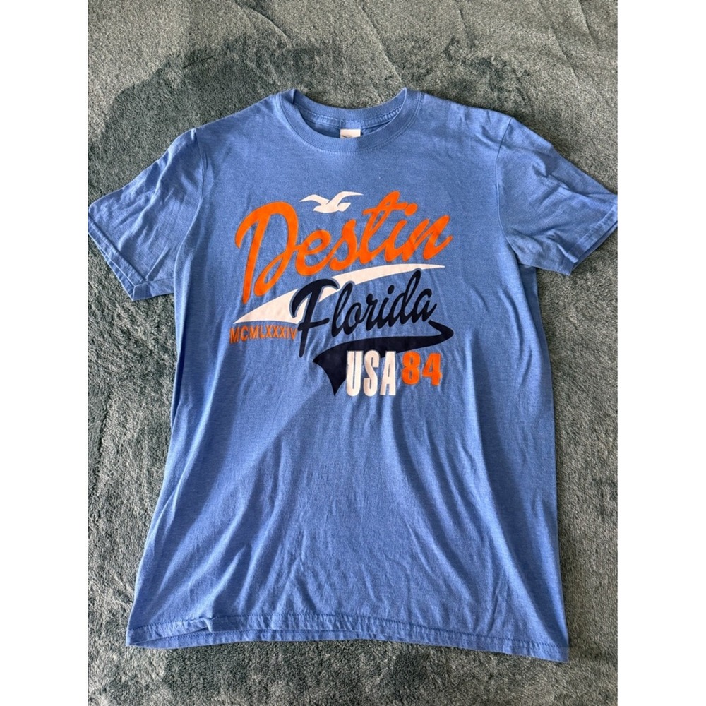 Men's Blue Destin Florida Graphic Tee USA 84 Size Medium